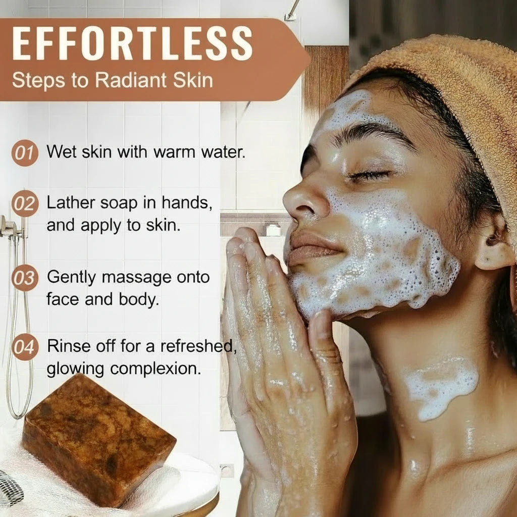 Organic African Black Soap, African Soap for Acne & Dark Spots, Raw Black Soap Bar for All Skin Types  Face, Body, Hair, 3.53 oz